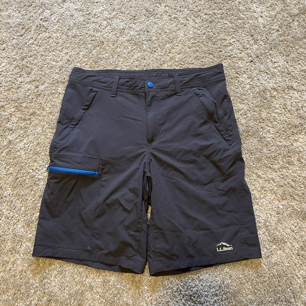 L.L. Bean Hiking Shorts Men 32 Blue Hiking Camping Nylon Blend Item 501490‎